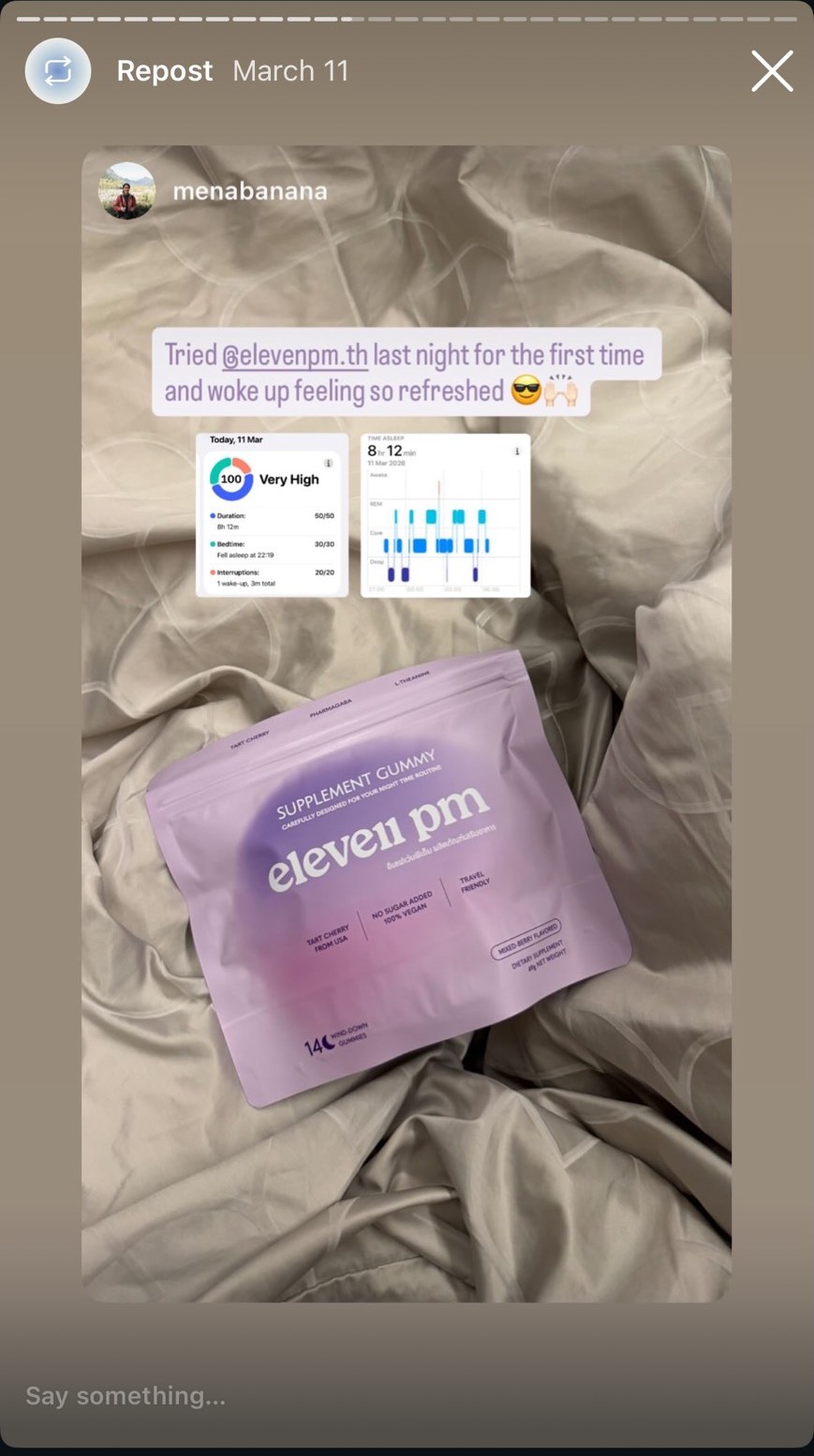 eleven pm sleep gummy real customer review — social proof 13